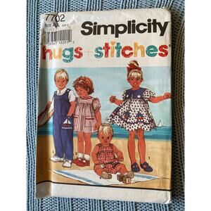 Simplicity sewing pattern  7702 kids overall romper dress